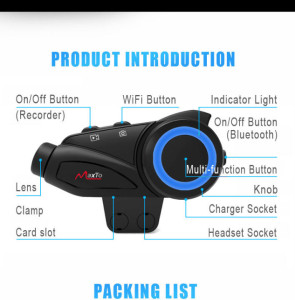 MAXTO M3 HELMET INTERCOM WITH CAMERA