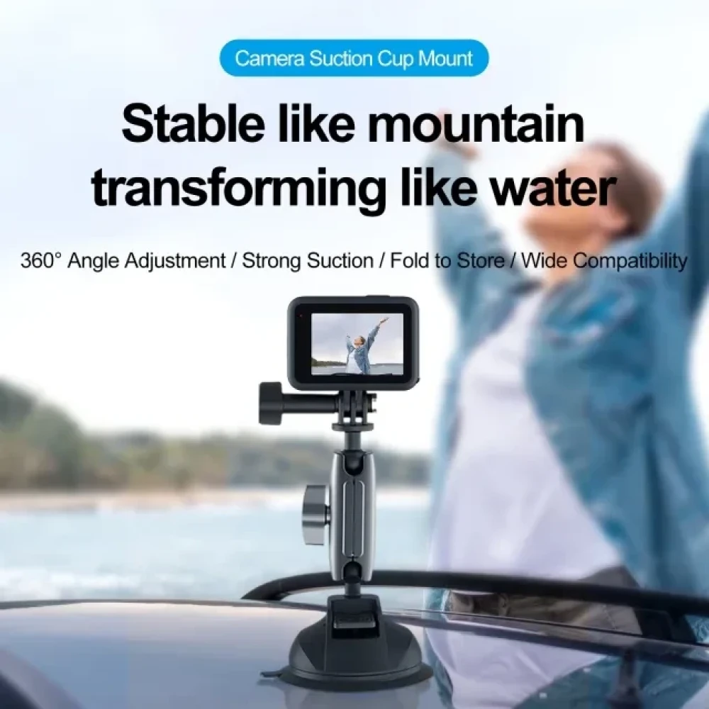 TELESIN Aluminum Alloy Camera Suction Cup Mount TE-SUC-010