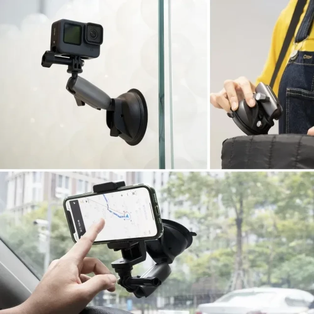 TELESIN Aluminum Alloy Camera Suction Cup Mount TE-SUC-010