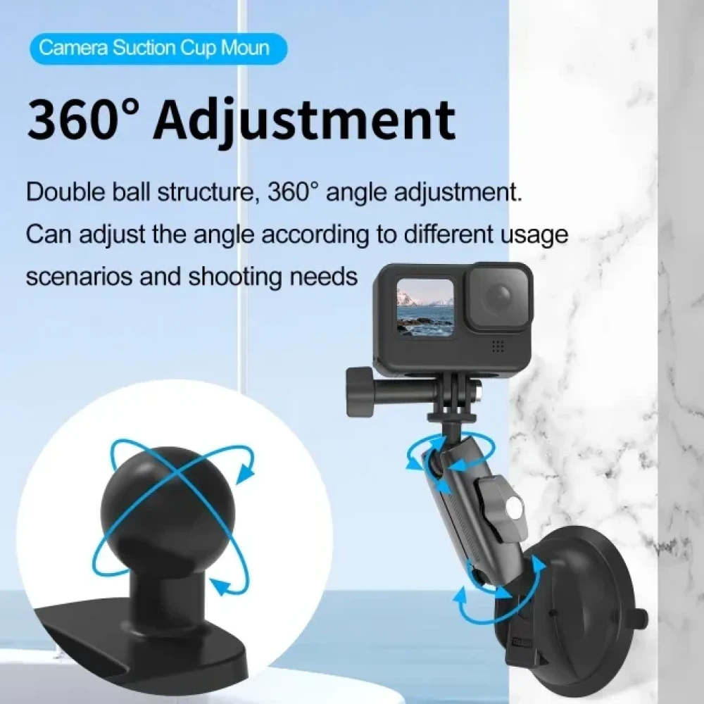 TELESIN Aluminum Alloy Camera Suction Cup Mount TE-SUC-010