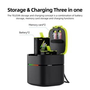 TELESIN Quick Charge Charging Case and Battery Set for GoPro 9/10/11/12