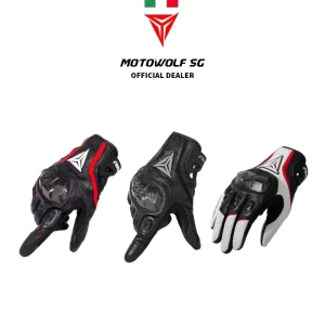 MOTOWOLF GLOVES 0305 BLACK/WHITE/RED