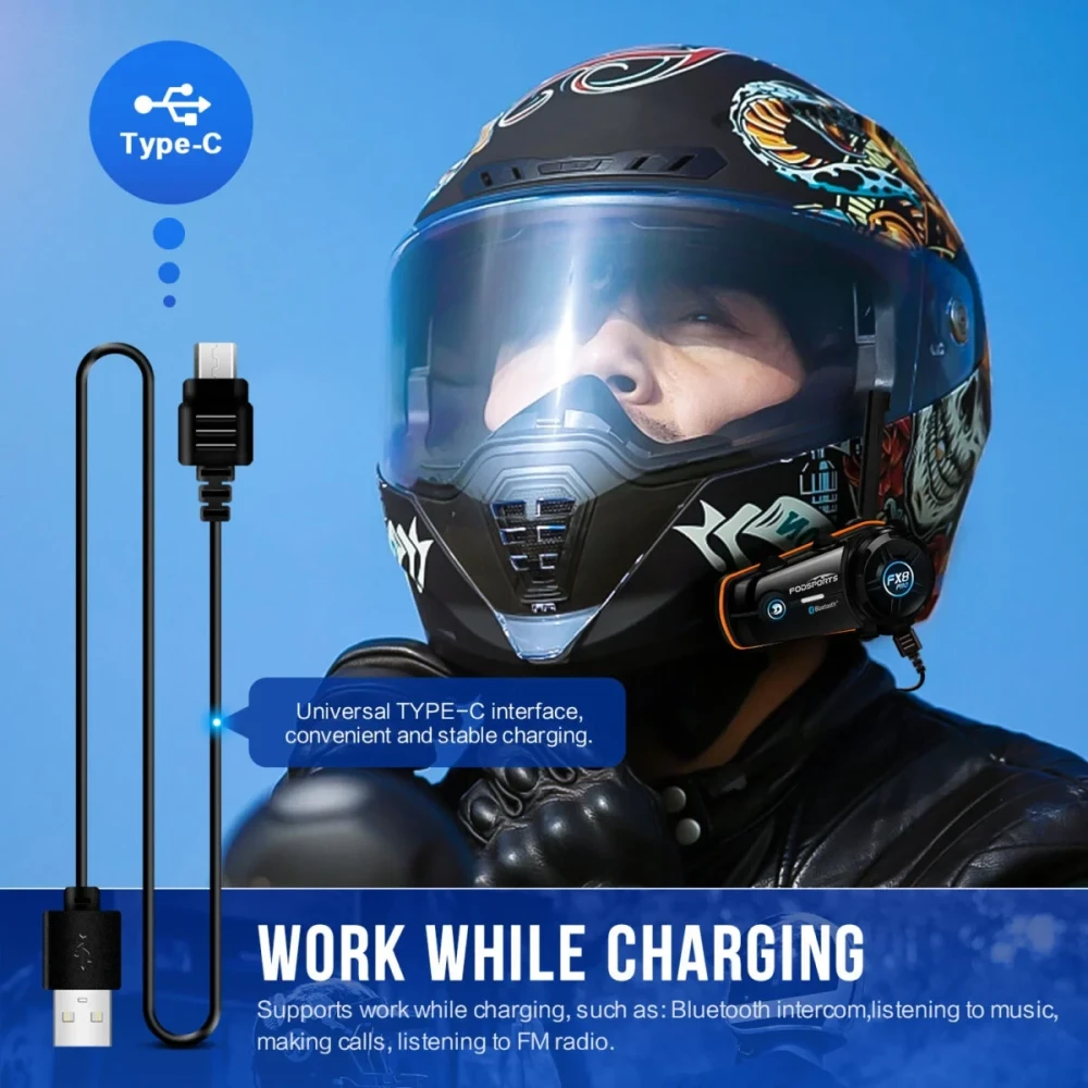 FX8 PRO Motorcycle Bluetooth Intercom