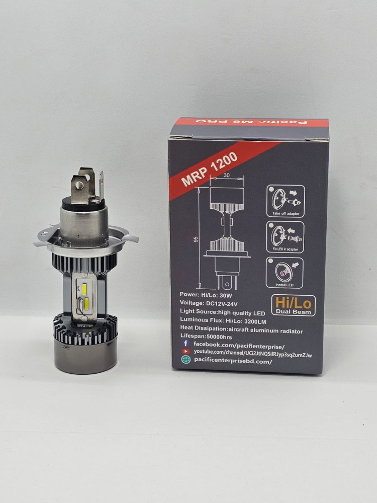 PACIFIC M8 PRO H4 LED HEADLIGHT COLOR WHITE