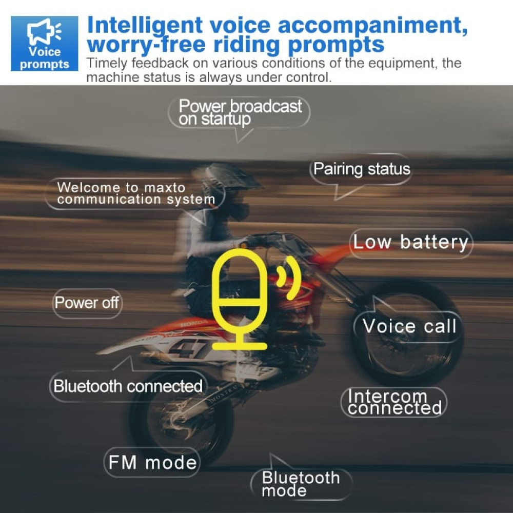 MAXTO M2 6 RIDER HELMET INTERCOM
