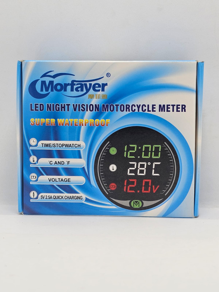 MORFAYER LED NIGHT VISION MOTORCYCLE VOLT METER