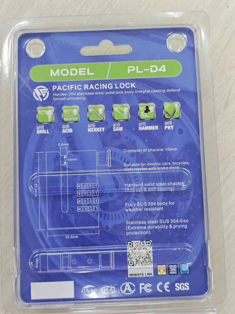 PACIFIC D4 DISC LOCK 10 MM