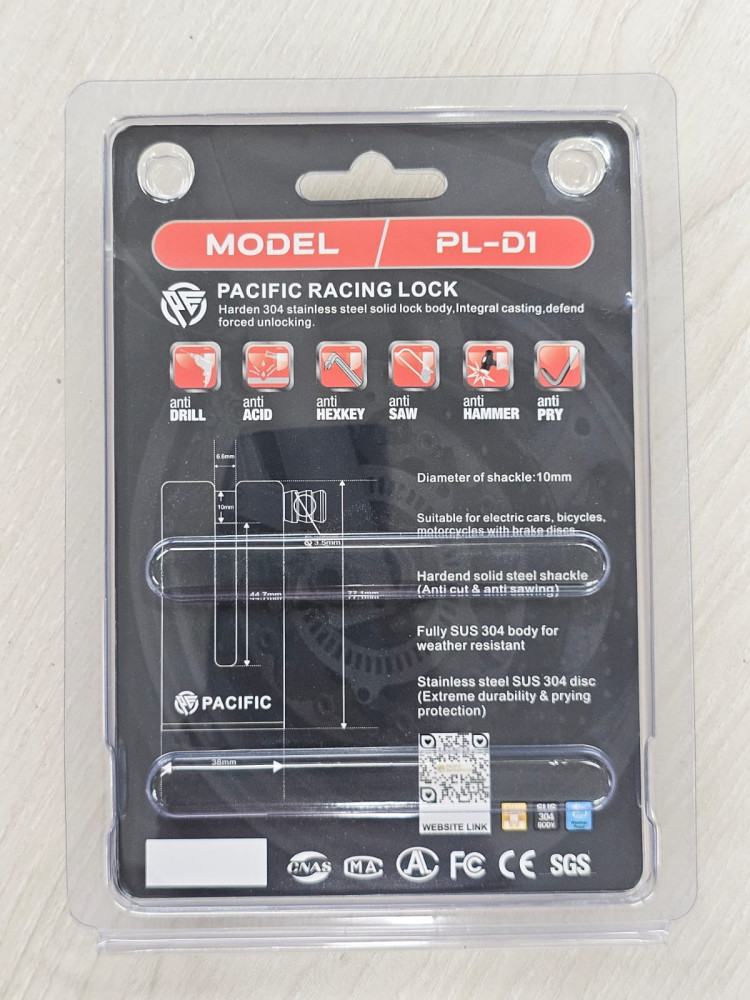 PACIFIC D1 DISC LOCK 10MM
