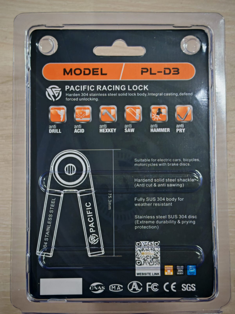PACIFIC D3 10MM DISC LOCK